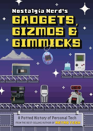 Book cover featuring retro tech gadgets like a Game Boy and camera.