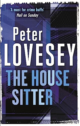 Book cover for The House Sitter by Peter Lovesey with a dark purple background.
