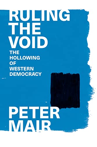 Book cover with white text on a blue background and a black square.