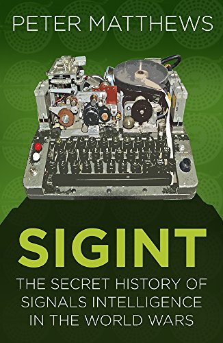Book cover: "SIGINT" with vintage radio and typewriter imagery.