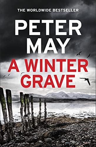 Book cover: "A Winter Grave" by Peter May, with a snowy landscape.