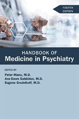 Cover of “Handbook of Medicine in Psychiatry,” fourth edition, with medical imagery.