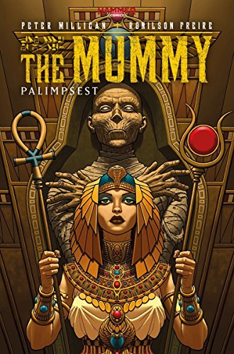 Comic book cover featuring a mummy and Egyptian queen in ornate gold detail.