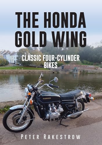 Book cover featuring a classic Honda Gold Wing motorcycle by water.