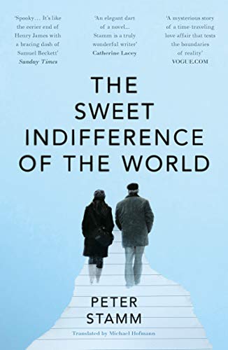 Book cover: two figures walk away on a long, white staircase.