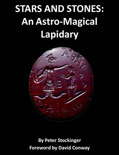 Book cover featuring a red gemstone with engraved figures and text.