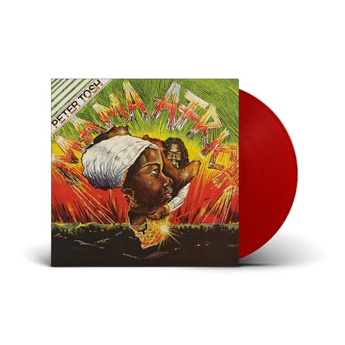 Peter Tosh’s “Mama Africa” vinyl record with a red disc.