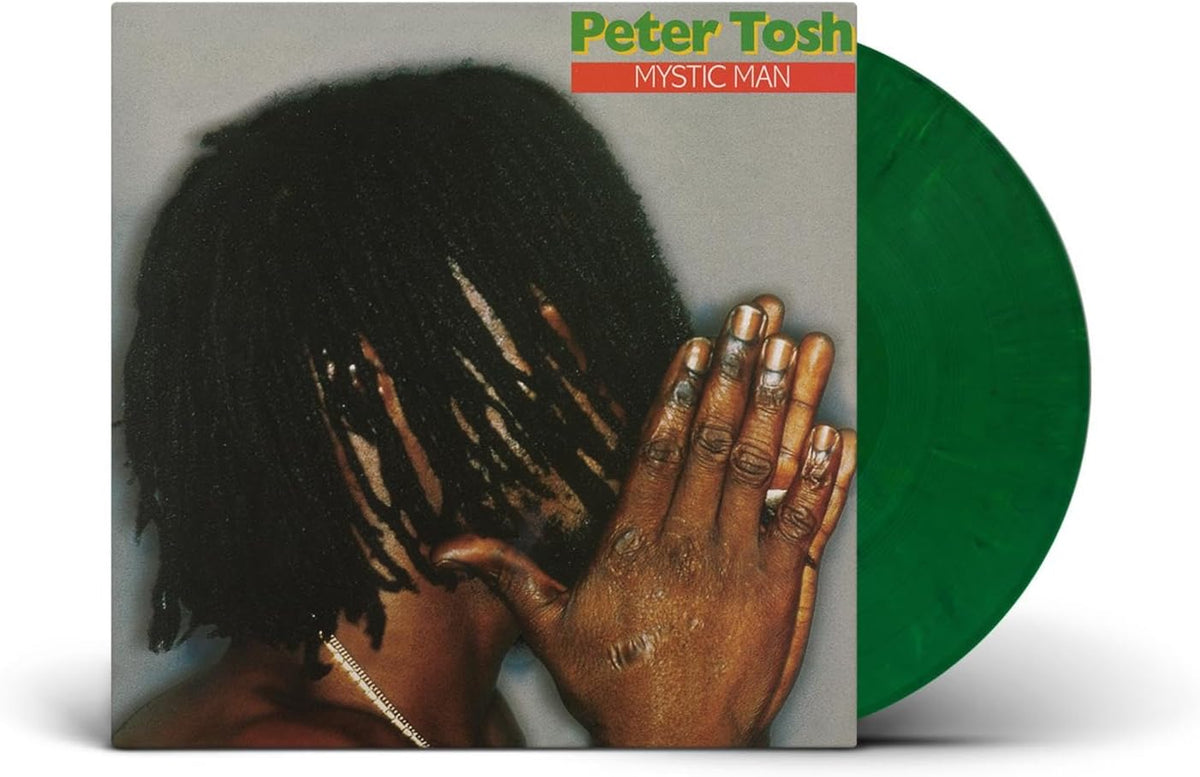 Peter Tosh’s “Mystic Man” vinyl record with a portrait of the artist.
