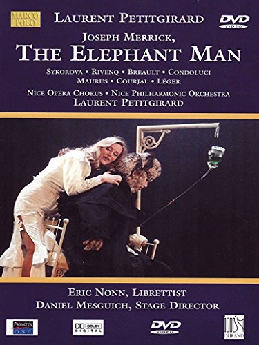 DVD cover for "The Elephant Man" opera featuring a woman and a man.