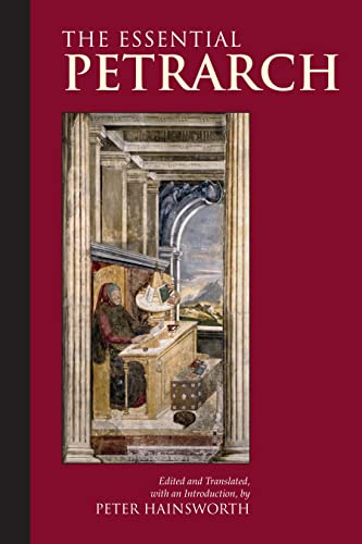 Book cover: “The Essential Petrarch” featuring a Renaissance painting of a scholar.