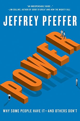 Book cover: "Power" by Jeffrey Pfeffer, with large 3D text and figures.