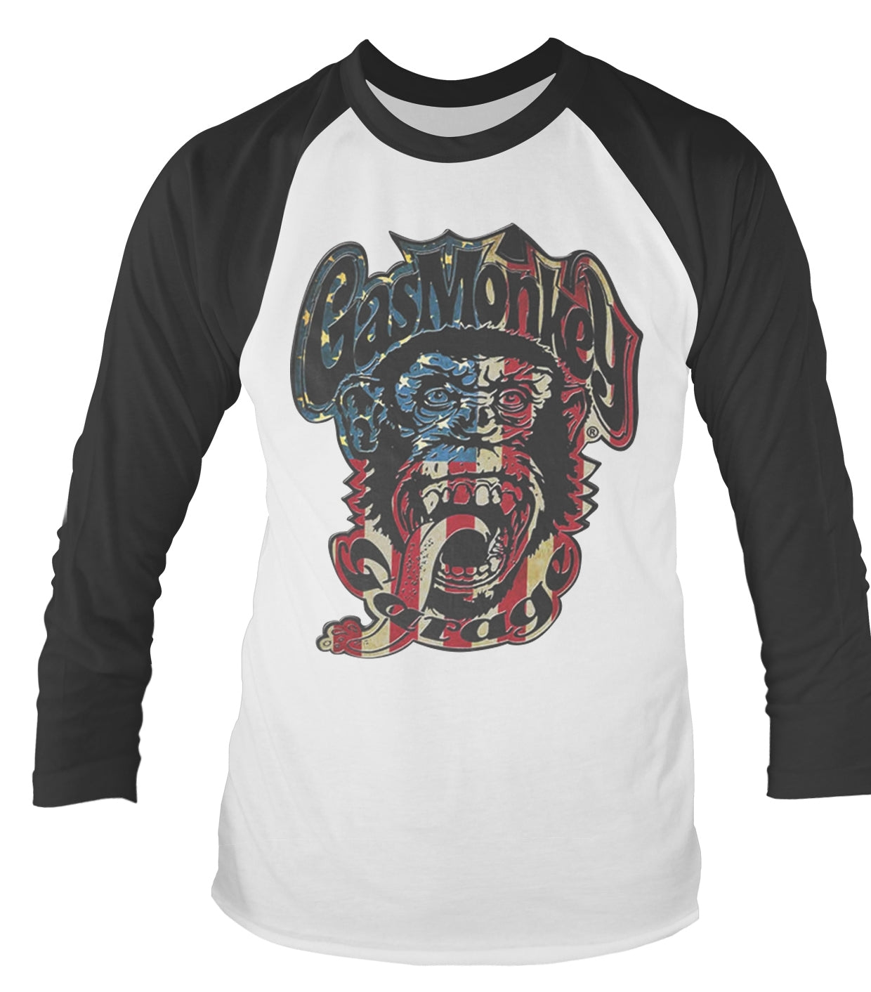 Gas Monkey Garage USA Monkey Logo LSB - Black/White - XL