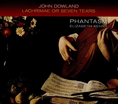 CD cover: musician with lute, sheet music, and floral still life.