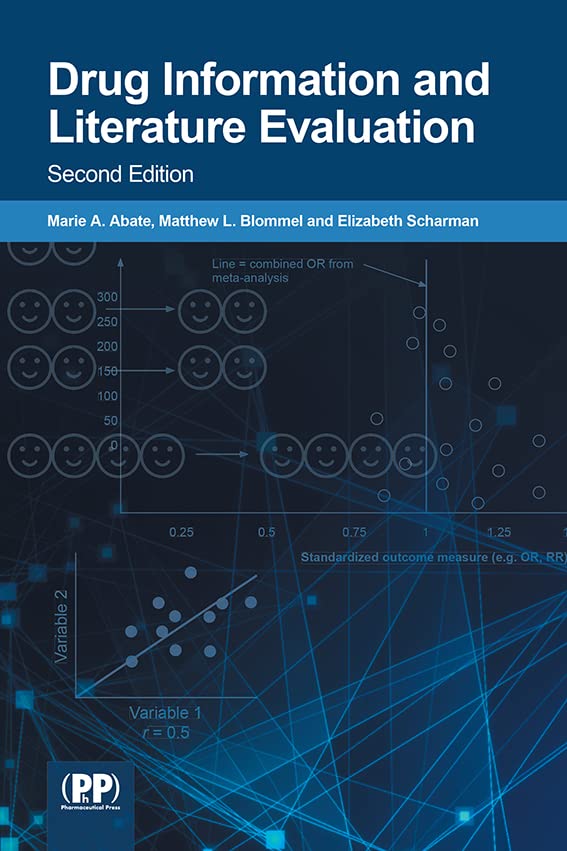 Book cover: "Drug Information and Literature Evaluation," second edition.