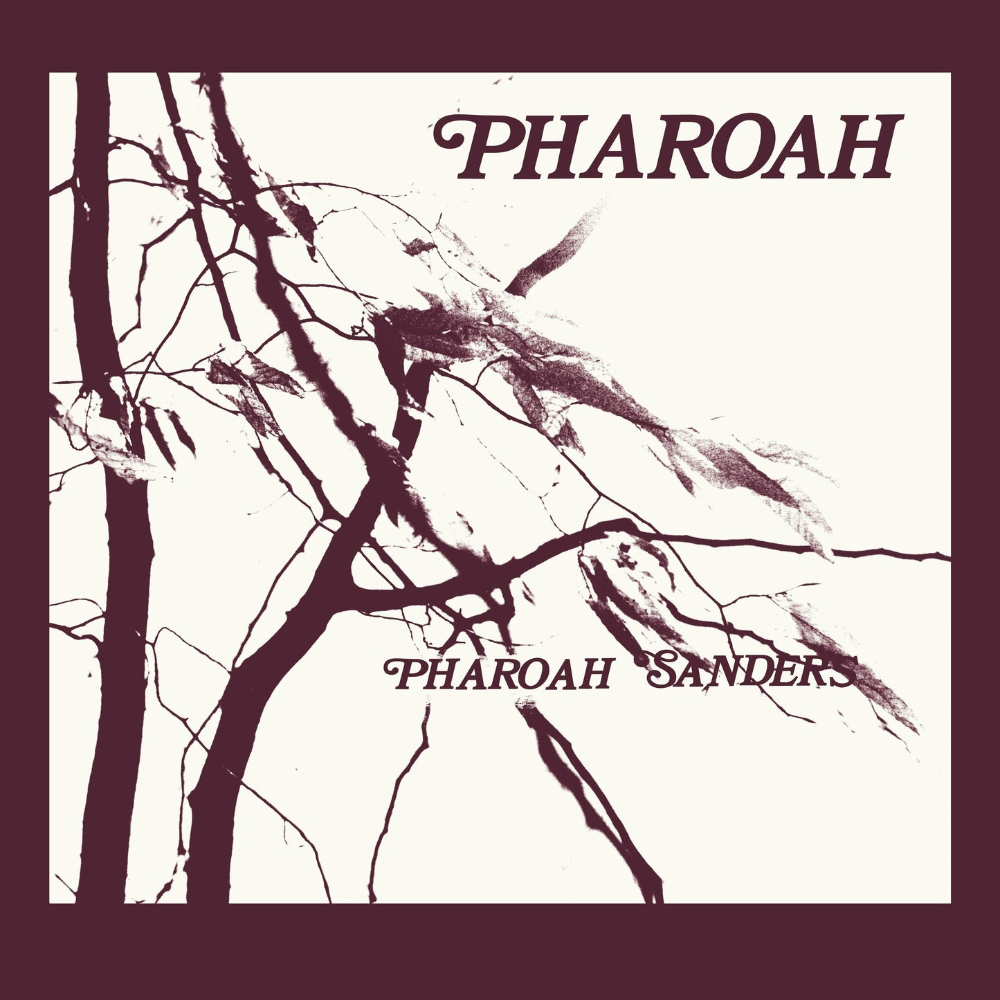 Pharoah Sanders album cover with abstract tree branches in sepia tones.