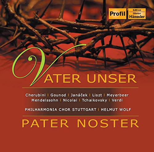 CD cover: thorny branches, green script reading "Vater Unser, Pater Noster".
