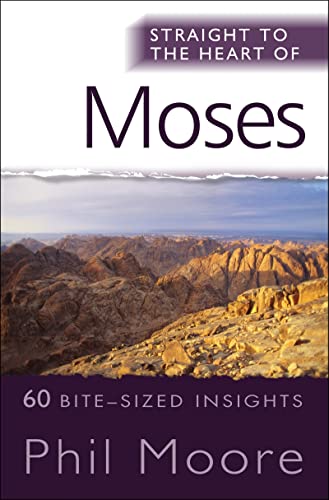 Book cover: "Moses" with a desert landscape and author Phil Moore.