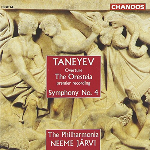 CD cover featuring classical sculpture and text: Taneyev, Overture The Oresteia.
