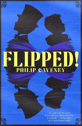 Book cover with blue background, black silhouettes of two heads, and yellow title text.