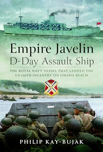 Book cover depicting a grey warship and soldiers in a landing craft.