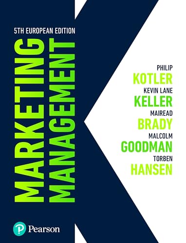 Book cover: "Marketing Management," 5th European Edition, authors listed.