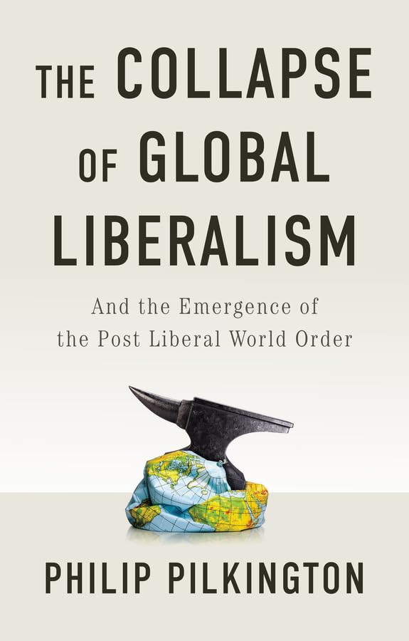 Book cover showing a heavy metal anvil crushing a crumpled globe on a beige background.