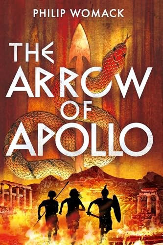 Book cover: red arrow, coiled snake, figures amidst ancient ruins.