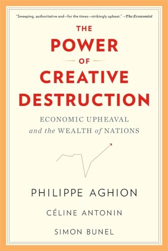 Book cover for The Power of Creative Destruction with a line graph icon.