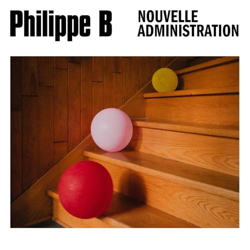 CD cover with a staircase and three colorful, round balloons.