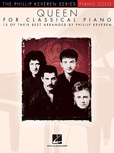 Sheet music cover for “Queen for Classical Piano” featuring band photo.