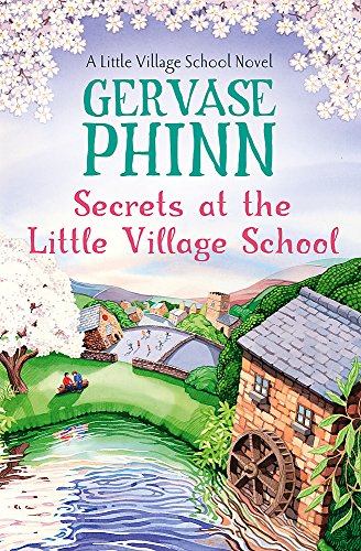 Book cover: village scene with schoolhouse, waterwheel, and pink blossoms.