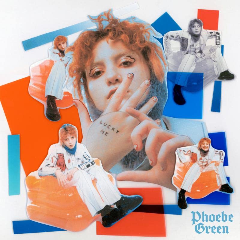 Album cover for Phoebe Green’s “Lucky Me” featuring collage-style portraits.