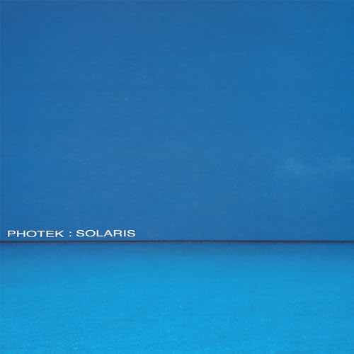 Blue vinyl record cover for Photek’s Solaris, with text at bottom.
