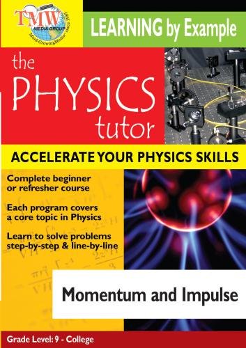 DVD cover for The Physics Tutor: Momentum and Impulse featuring scientific equipment and plasma imagery.
