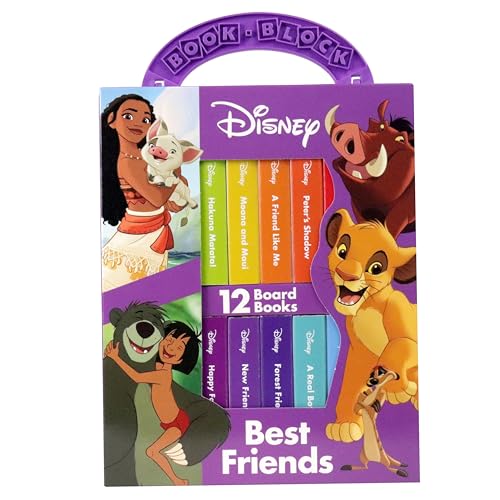 Disney character boxed set of twelve colorful board books for young children.