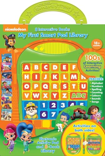 Nickelodeon Smart Pad with alphabet buttons and character illustrations, plus books.