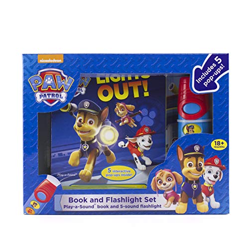 PAW Patrol book and red flashlight set in blue packaging.
