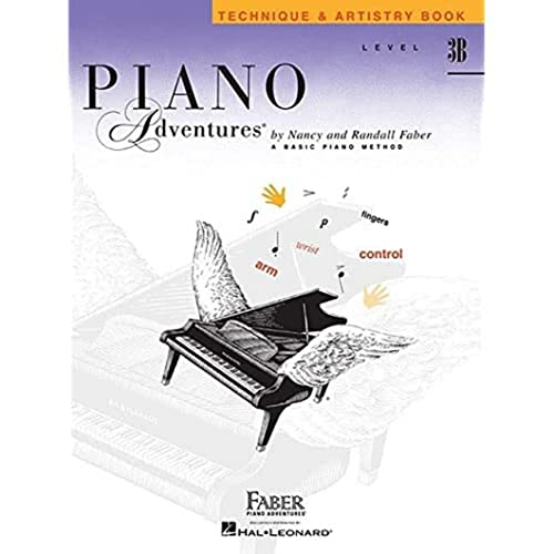 Piano Adventures Level 3B technique book cover with piano illustration.