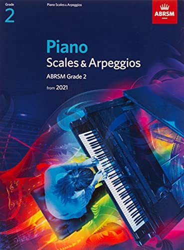 ABRSM Grade 2 Piano Scales & Arpeggios book cover with a pianist.