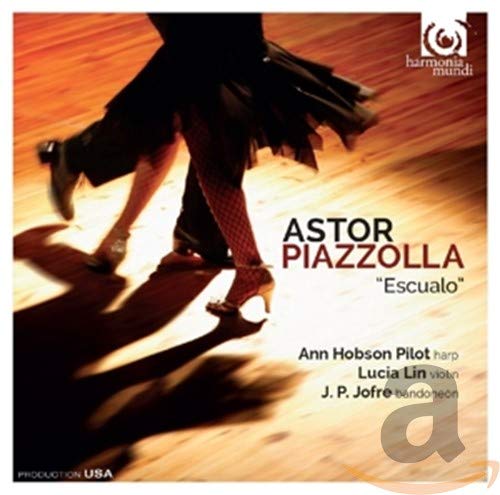 CD cover for Astor Piazzolla’s “Escualo” featuring dancers in tango pose.
