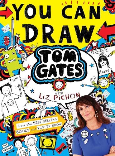 Book cover with cartoon doodles, author Liz Pichon, and her portrait.