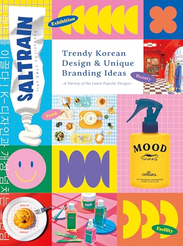 Book cover featuring colorful Korean product designs and branding elements.