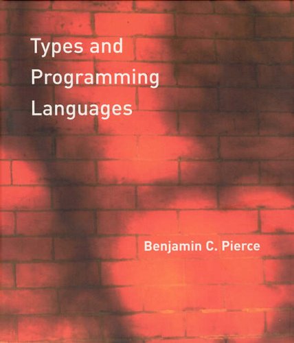 Red book cover with white text: "Types and Programming Languages" by Pierce.