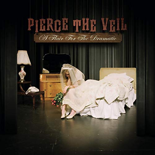 Album cover for Pierce The Veil’s “A Flair For The Dramatic” with staged scene.