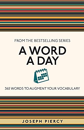 Book cover with striped design, title “A Word a Day”, and calendar image.