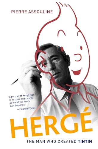 Book cover featuring a portrait of Hergé with a Tintin outline.