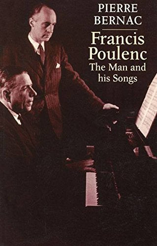 Book cover featuring two men, one at a piano, titled “Francis Poulenc.”