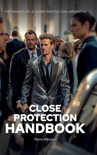 Book cover featuring people in suits, titled “Close Protection Handbook.”