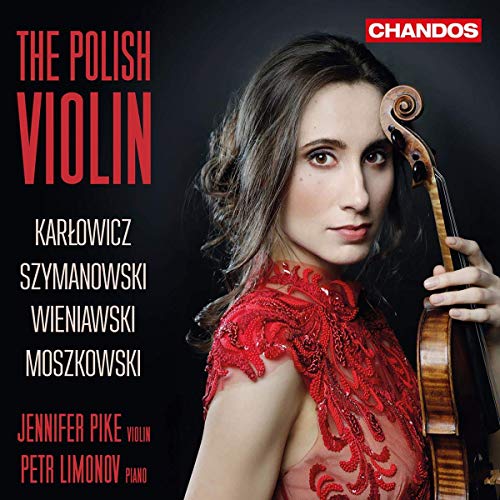 CD cover featuring a woman with a violin, composers’ names listed.