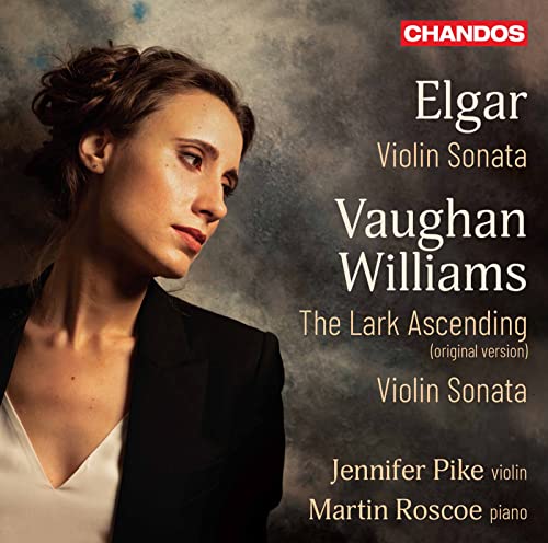 CD cover featuring violinist Jennifer Pike and composers Elgar & Vaughan Williams.